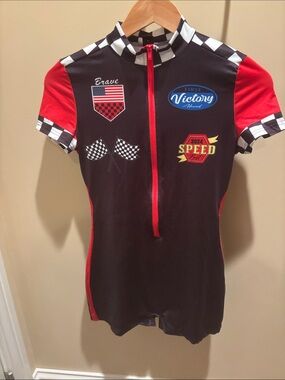 Racing Graphic Zip-Front Jersey - Black & Red